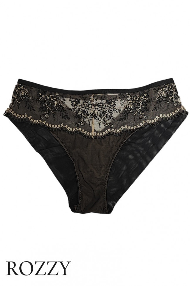 Трусы слипы Kinga Gypsy Flower P-1162/2 черно-бежевый