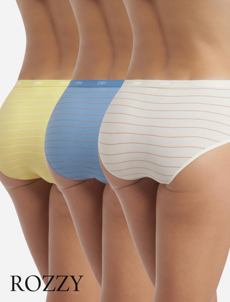 Трусы шорты хлопковые DIM Les Pockets Cotton 4C20 полоска (уп.3шт.)