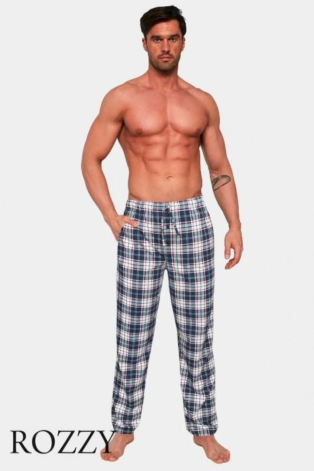 Брюки пижамные мужские Cornette 691-7 темно-синий/светло-серый