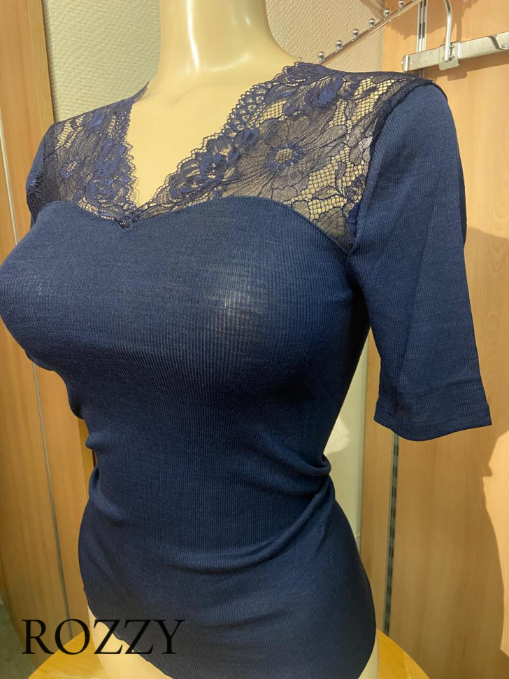 Футболка шерстяная Nina Von C Wool Silk 29460387 синий