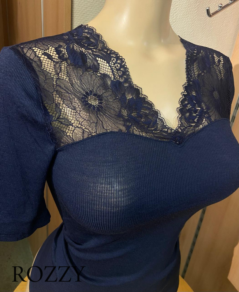 Футболка шерстяная Nina Von C Wool Silk 29460387 синий