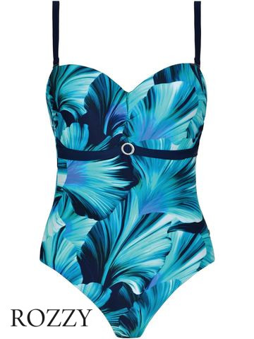 Купальник слитный Naturana 73249 синий набивной Ф