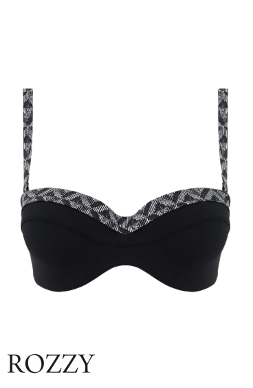 Бюстгальтер купальный Naturana 77117 черный/серый К