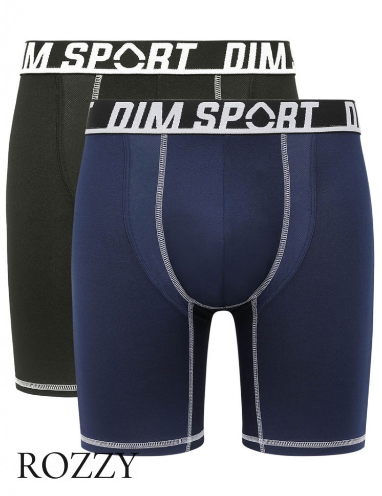 Трусы шорты мужские DIM 0A6V черный/синий (уп.2шт.)