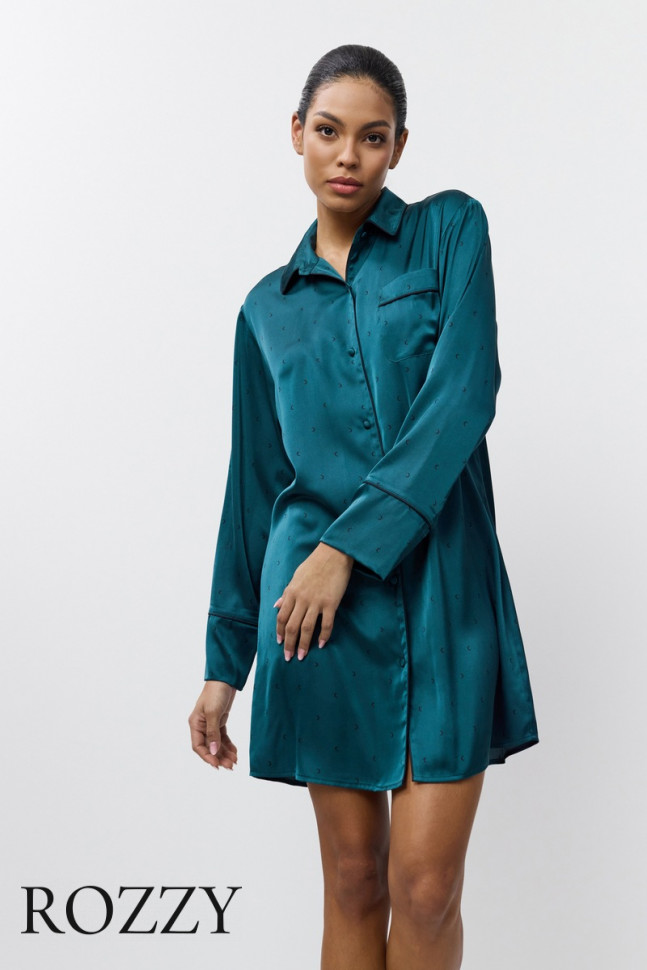 Сорочка атласная Aruelle Emeralda изумрудный