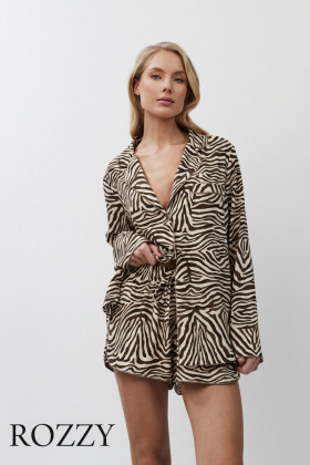 Пижама вискозная Aruelle Elise светло-бежевый/капучино