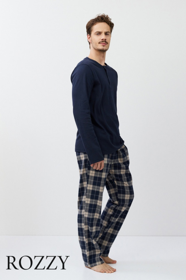 Пижама мужская Aruelle Luc темно-синий/бежевый
