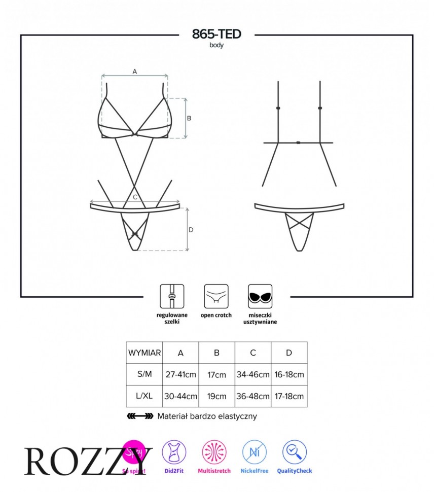 Боди стрэп Obsessive Ted-1 865 черный   