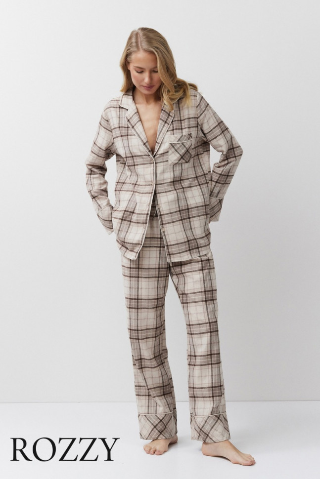 Пижама фланелевая Aruelle Maelle бежевый