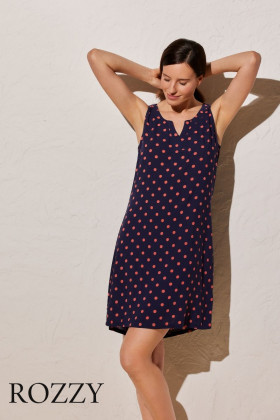 Платье пляжное вискозное Ysabel Mora 85957 темно-синий/персиковый