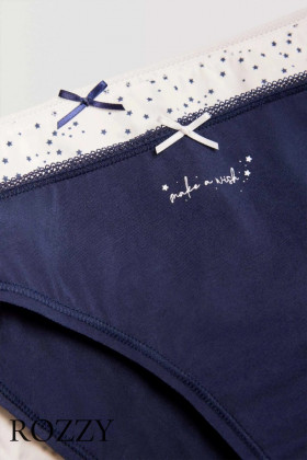 Трусы бикини хлопковые Ysabel Mora 19506 темно-синий/белый (уп.2шт.)