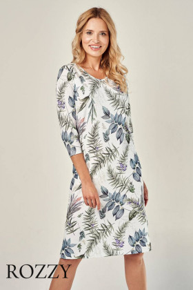 Сорочка хлопковая Taro Ariana Maxi 2981/3015 белый/мультиколор