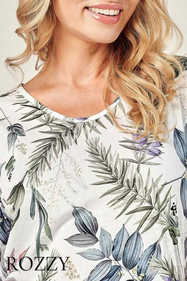 Сорочка хлопковая Taro Ariana Maxi 2981/3015 белый/мультиколор