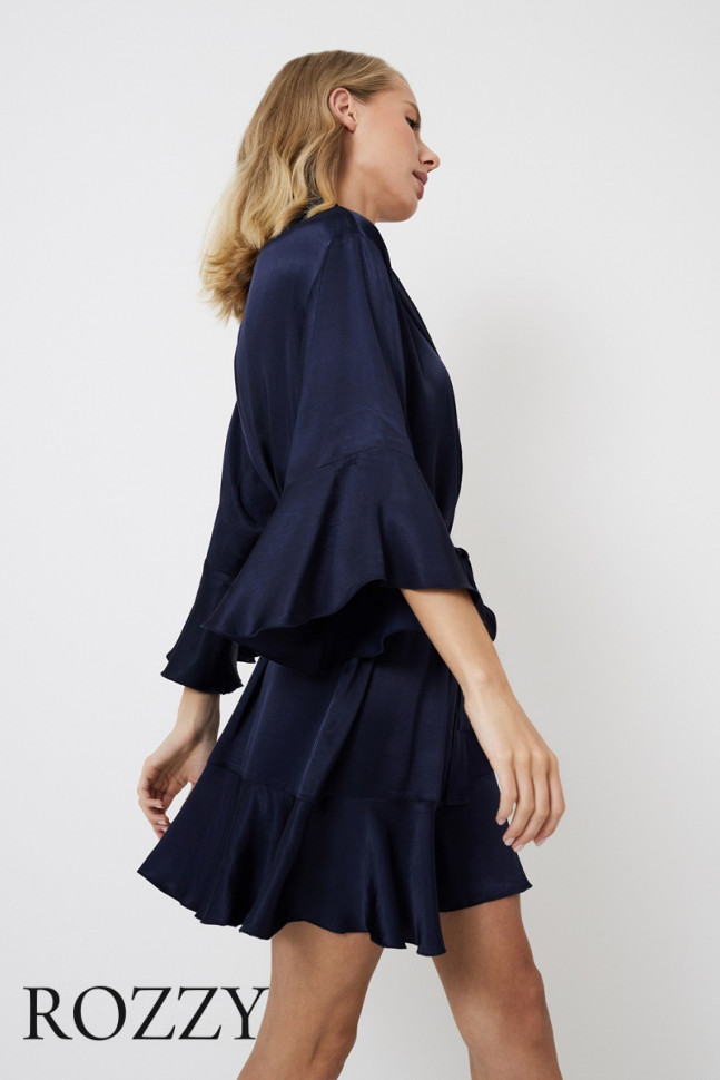 Халат вискозный Aruelle Cressida темно-синий