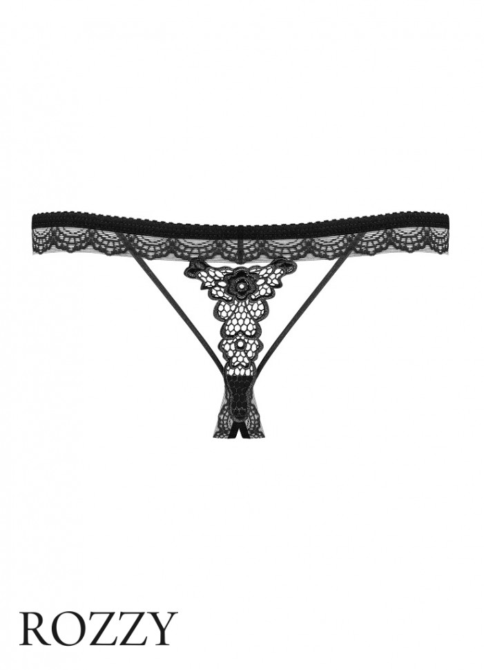 Трусы стрэп Obsessive Crotchless Thong THC-1 865 черный 