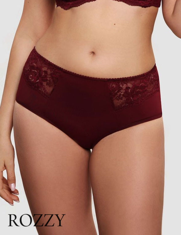 Трусы классика Senselle by Felina Summer Rose Lace 22018 бургундское вино