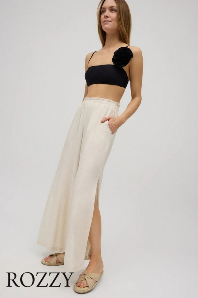 Брюки пляжные вискозные Ysabel Mora 86171 бежевый