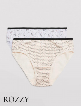 Трусы слипы хлопковые Ysabel Mora 19431 светло-серый/экрю (уп.2шт.)