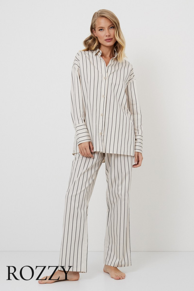 Костюм домашний хлопковый Aruelle Seraphine Set кремовый