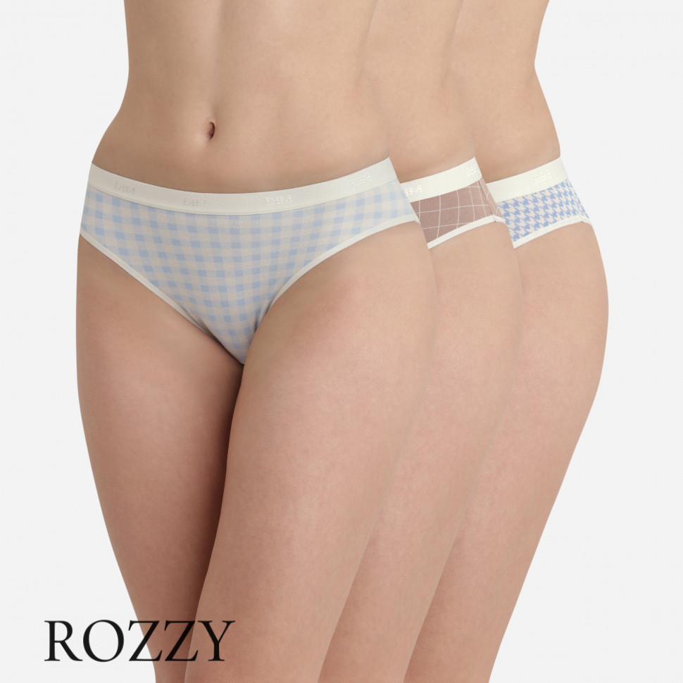 Трусы слипы хлопковые DIM Les Pockets Cotton 4C17 нежная клетка (уп.3шт.)