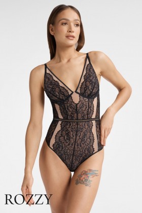 Боди Esotiq Katie 40566 черно-бежевый