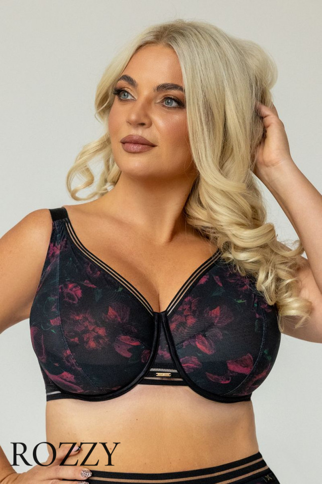 Бюстгальтер Kris Line Blossom черный/сиреневый