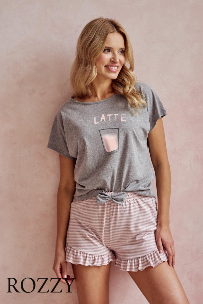 Пижама хлопковая Taro Frankie 3126 серый/розовый