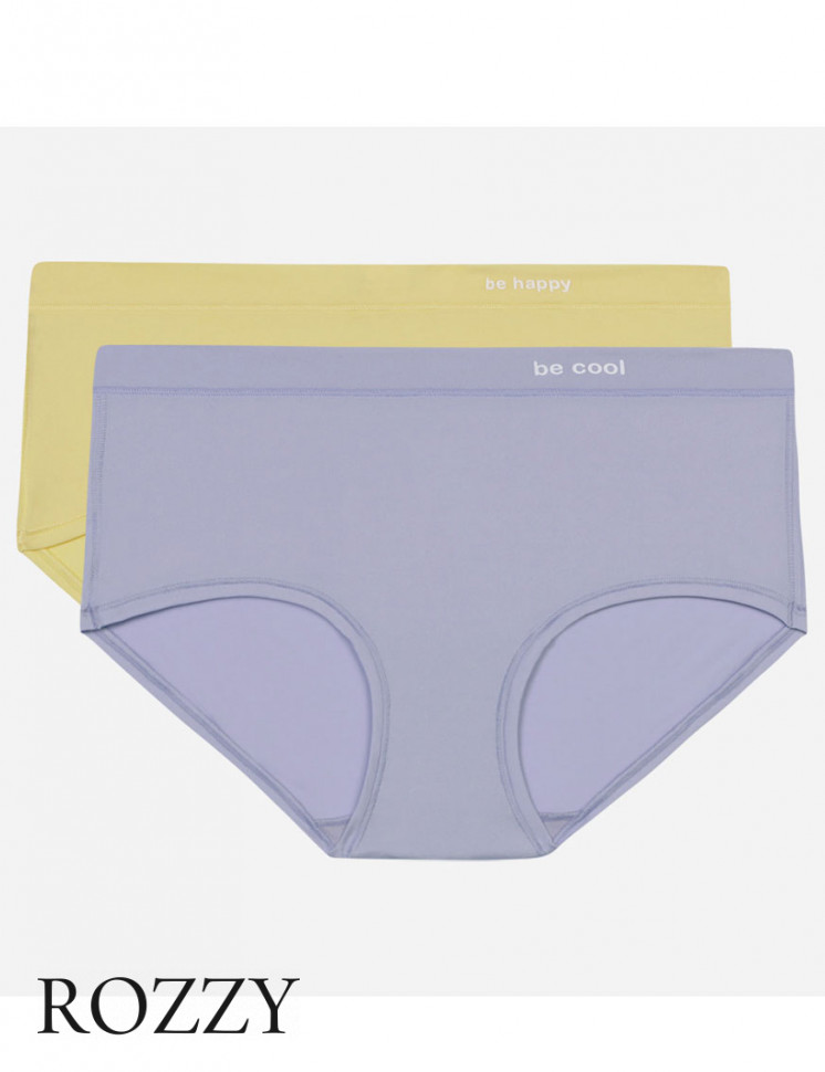 Трусы шорты DIM Oh My Dim’s 06W7 голубой/жёлтый (уп.2шт.)