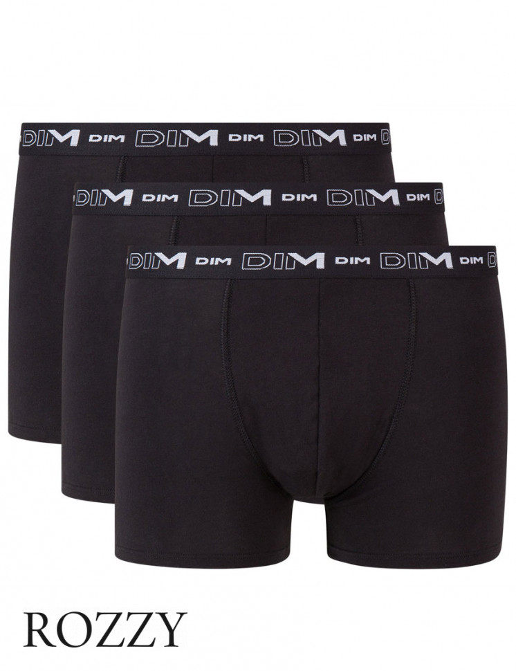 Трусы шорты мужские DIM 6596/3 черный (уп.3шт.)