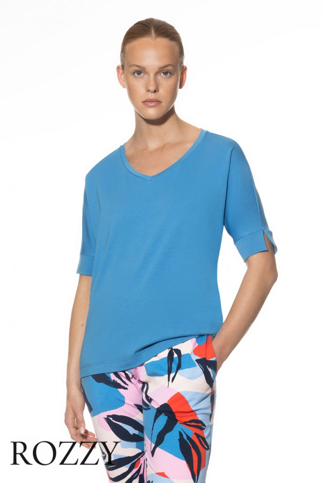 Футболка домашняя Mey Teela 17738 синий (555)