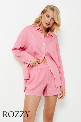 Костюм домашний льняной Aruelle Pippa Set розовый