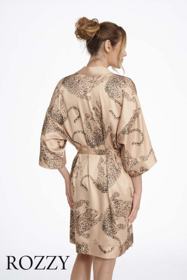 Халат атласный Esotiq Lovable 40444 бежевый