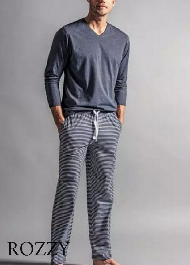 Брюки пижамные мужские Ceceba 030932/S-3XL синий/полоска 