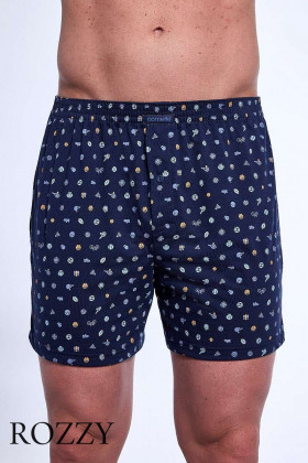 Трусы боксеры мужские Cornette 002/008-20 темно-синий/голубой