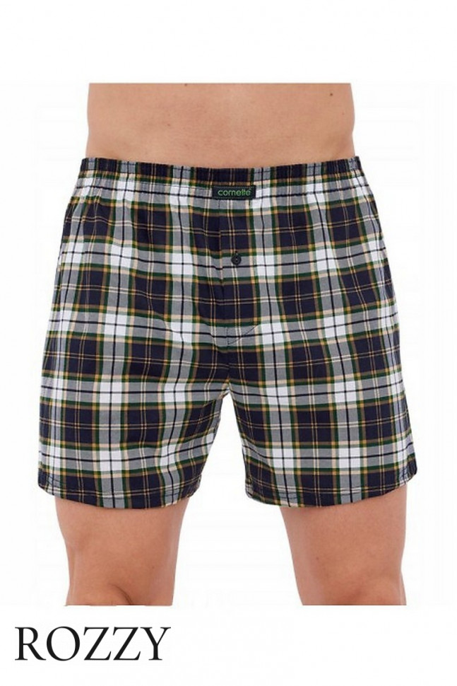 Трусы боксеры мужские Cornette Comfort 945 темно-синий/зеленый (уп.3шт.)