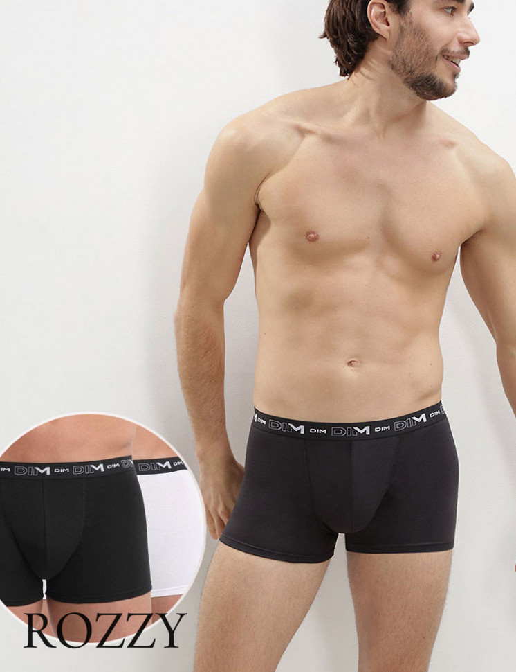 Трусы шорты мужские DIM 6596/2 черный/белый (уп.2шт.)