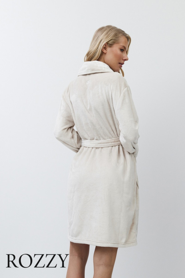 Халат флисовый Aruelle Eva Beige (Creme) светло-бежевый