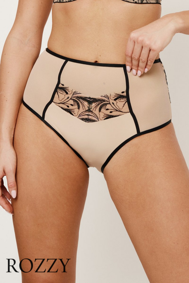 Трусы макси Subtille Rebecca Beige/Black бежево-черный