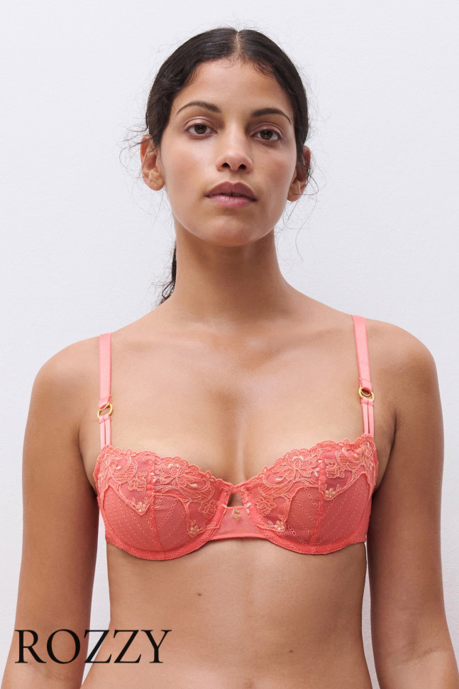 Бюстгальтер балконет Chantelle Cabaret Sauvage C13YM5 коралловый