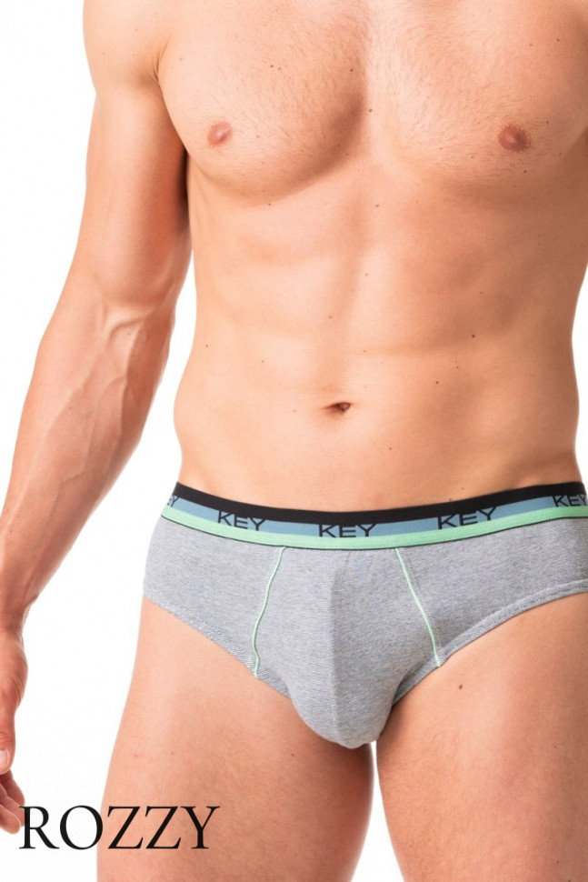 Трусы слипы мужские Key MPP 188 A24 светло-серый/черный (уп.2шт.)