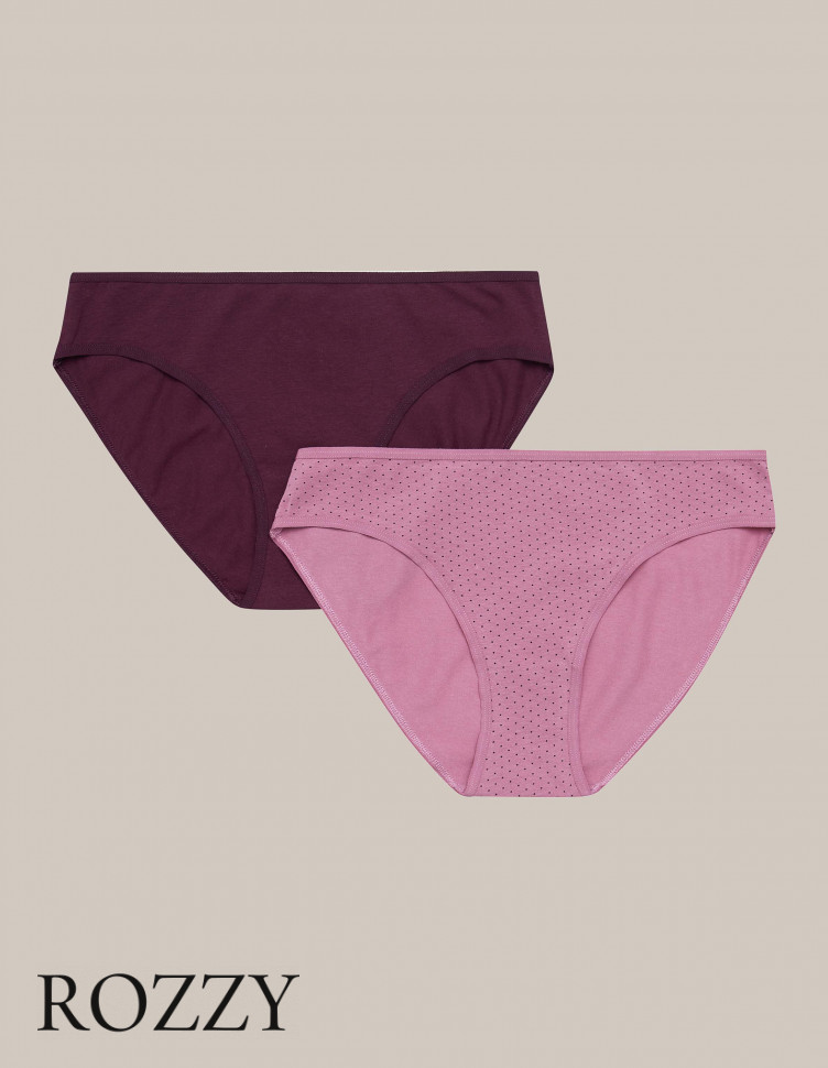 Трусы слипы хлопковые Esotiq Mia-Mia 42268 бордовый/розовый (уп.2шт.)