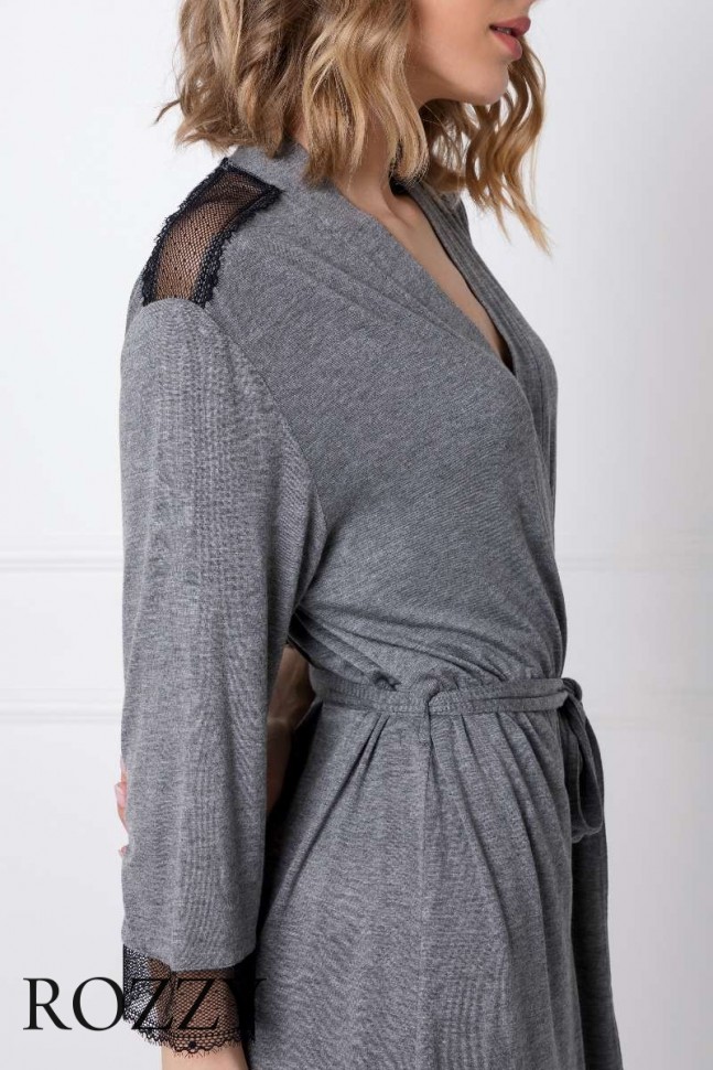 Халат вискозный Aruelle Camilla серый