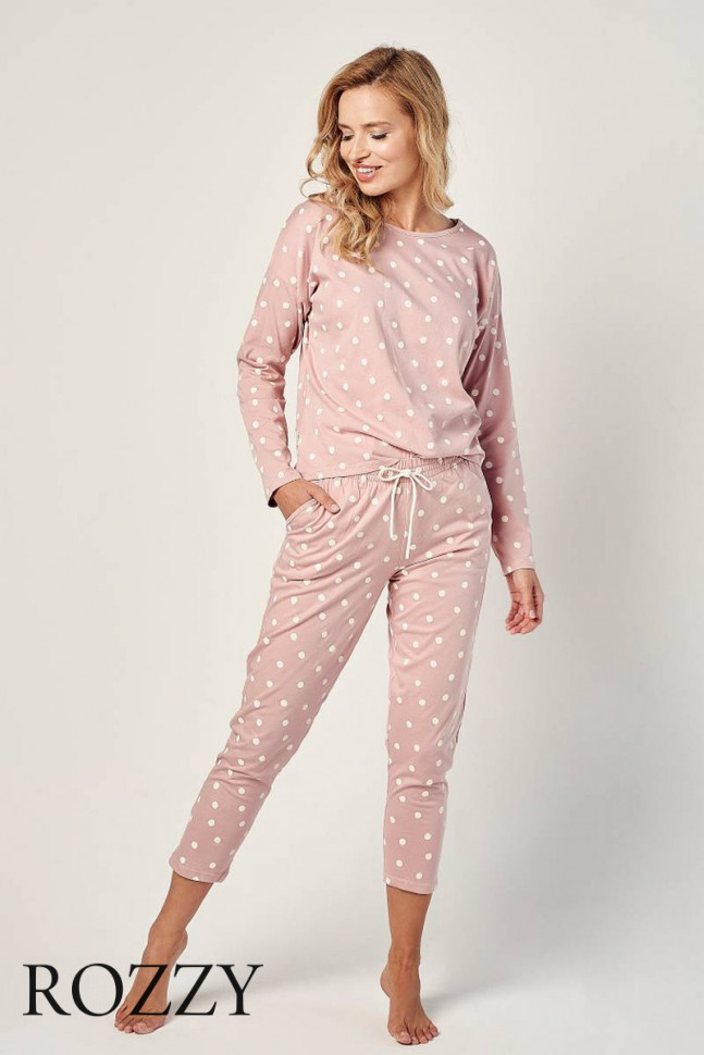 Пижама хлопковая Taro Chloe 2979 пыльная роза/белый