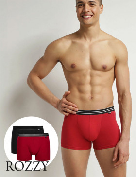 Трусы шорты мужские DIM 6578/2 красный/черный (уп.2шт.)