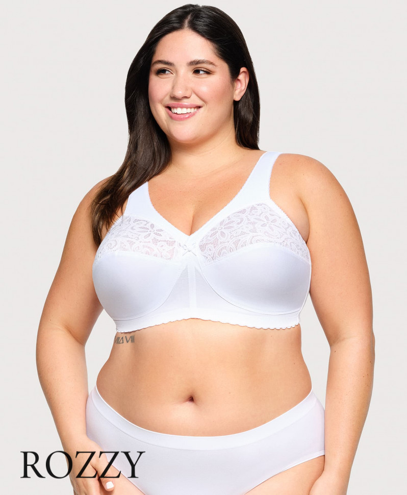 Бюстгальтер без косточек хлопковый Glamorise GI1001 белый