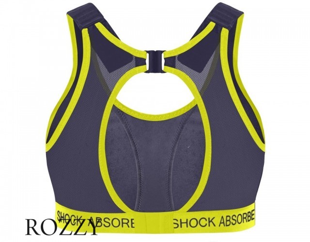 Бюстгальтер спортивный без косточек Shock Absorber S06S7 синяя ночь/желтый