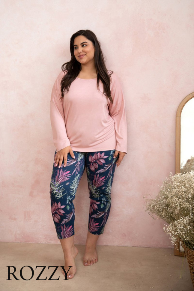 Пижама хлопковая Taro Vivian Maxi 3000/3013 розовый/синий