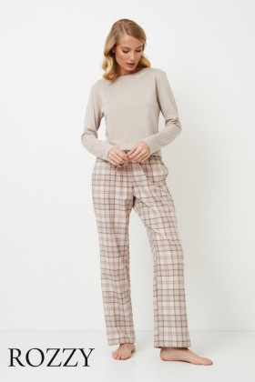 Пижама фланелевая Aruelle Ella светло-бежевый