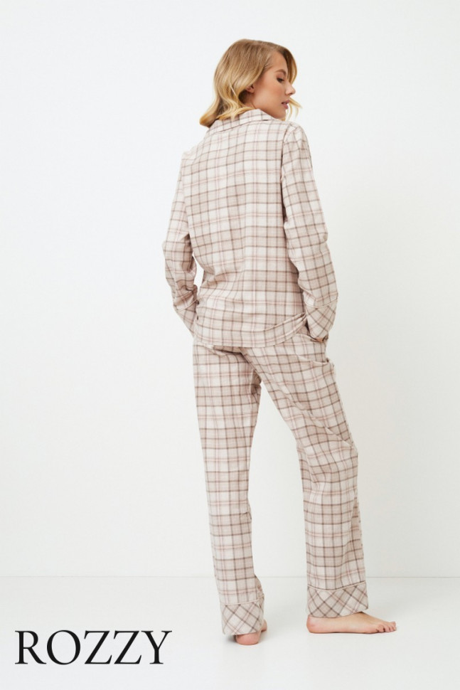 Пижама фланелевая Aruelle Elsie бежевый