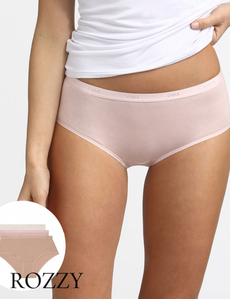 Трусы шорты хлопковые DIM Les Pockets Eco 4H01/3 телесный/розовый/перламутровый (уп.3шт.)